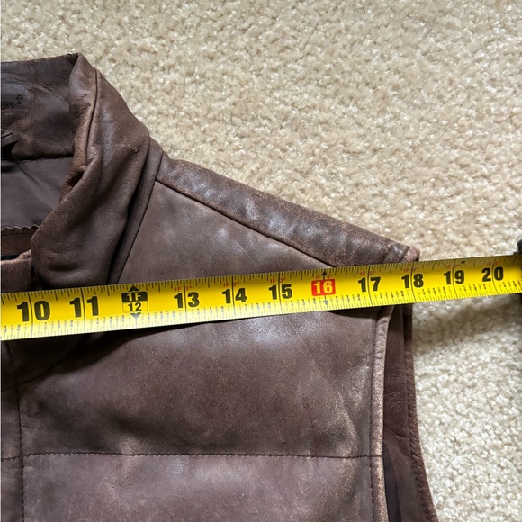 90s VTG Eddie Bauer Premium Leather Goose Down Vest XL - Picture 11 of 11